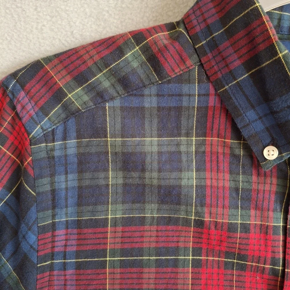 Ralph‎ Lauren Junior's Shirt Blue Red Plaid Button Down Large (14-16) Tartan